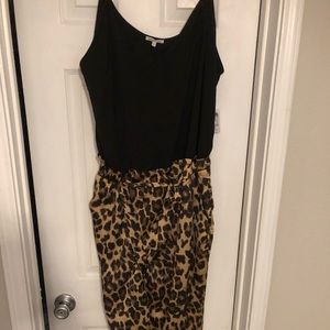Black and leopard jumpsuit